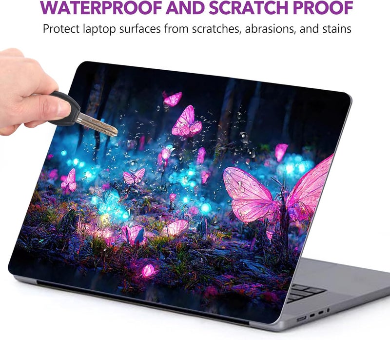AIMSA Laptop Skin Sticker Decal, 17 17.3 inch Laptop Art Decal Universal Cover, Decorative Stickers Notebook Skin Protector, Fantasy Pink Butterfly - Image 4